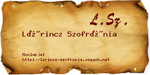 Lőrincz Szofrónia névjegykártya